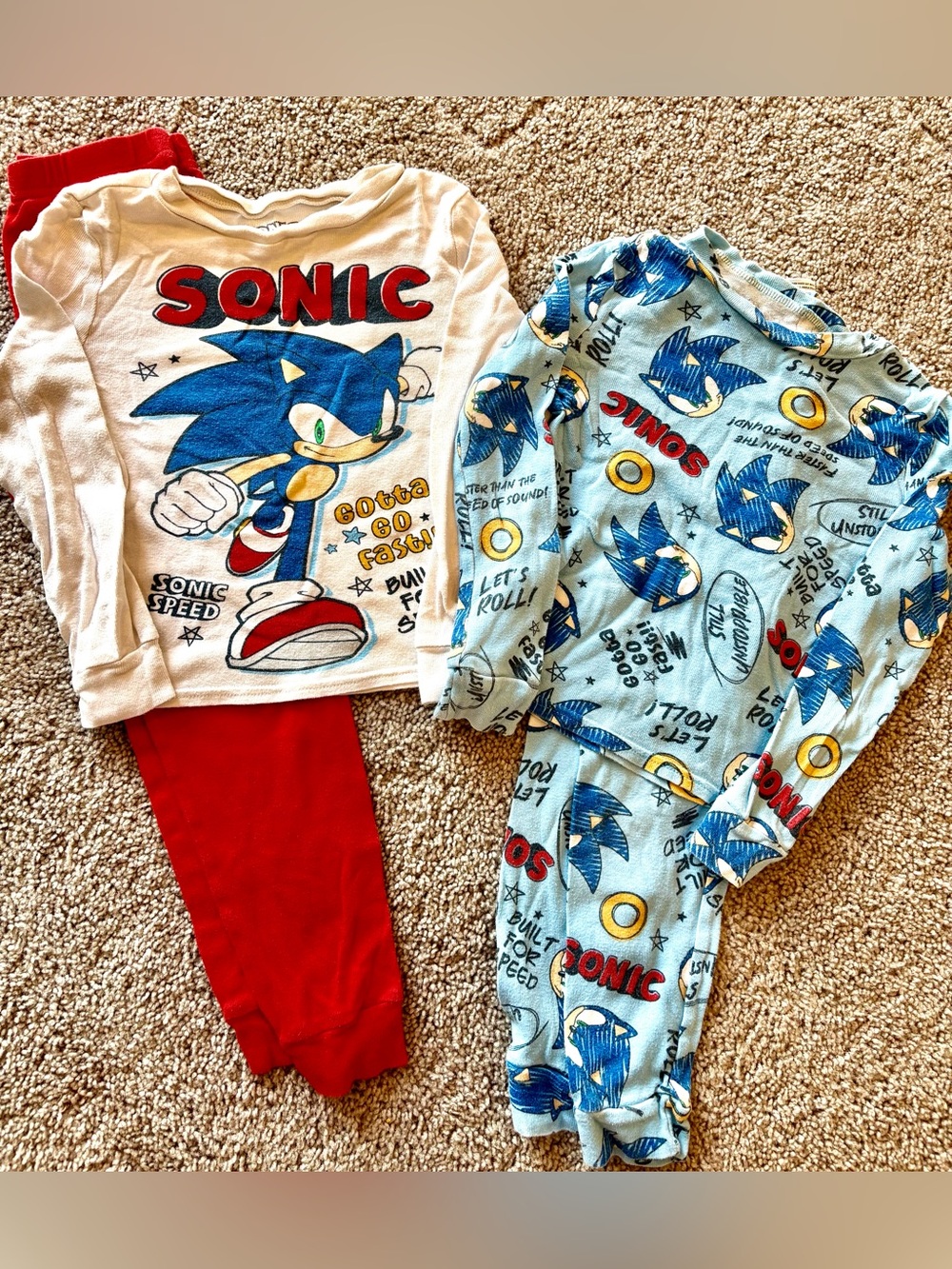 Sonic the Hedgehog Kids Pajama Set - Blue & Red